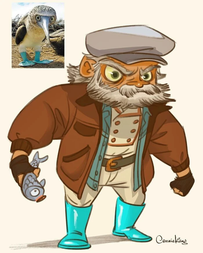 一组非常有趣的动物拟人插画。 