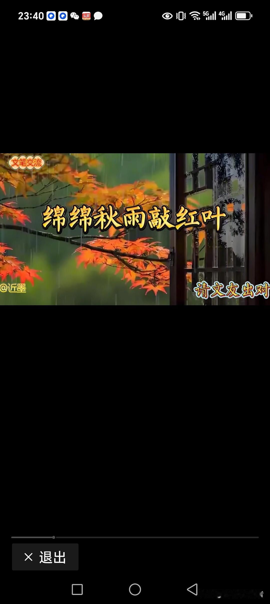 绵绵秋雨敲红叶
飒飒春风醉绿枝