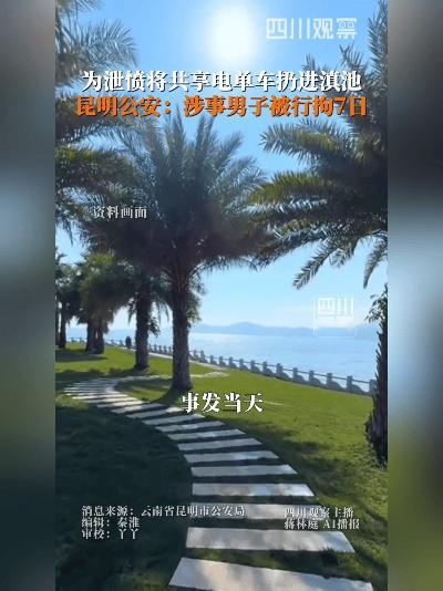 真叫一个糊涂！昆明男子为泄愤把共享电车扔滇池，7天拘留跑不了，这账算得太亏了！