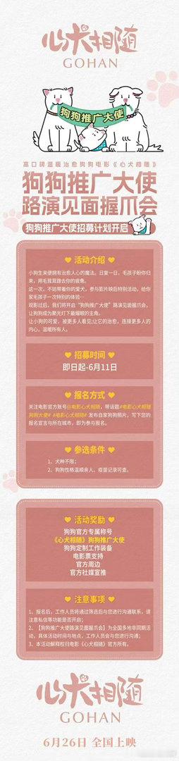 姥姥的外孙团队新作心犬相随定档 银幕内看小狗米饭，银幕外也被身边的狗狗治愈～电影