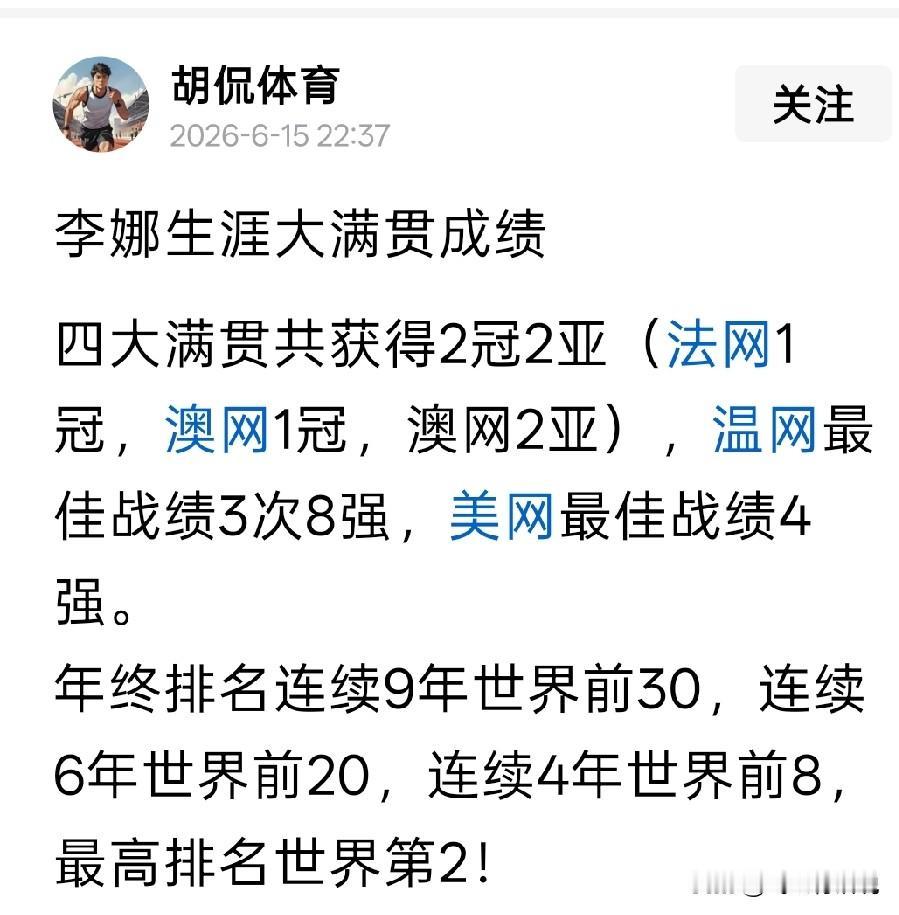 面对李娜去的的网球成就，郑钦文之前还是有信心超越的
特别是获得奥运冠军和澳网亚军