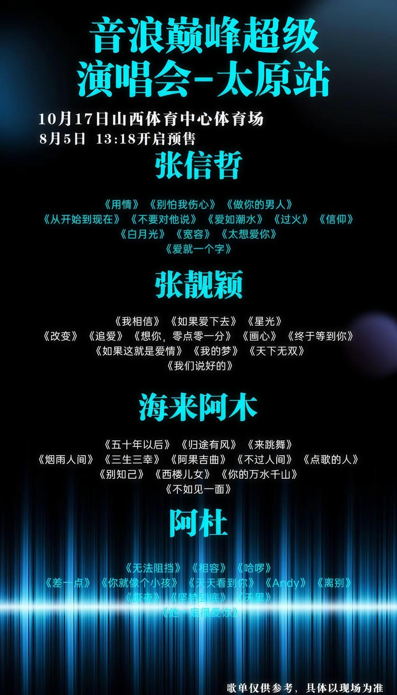 音浪巅峰超级演唱会-太原站。我宣布音浪巅峰超级演唱会-太原站来了‼️ 张信哲柔，