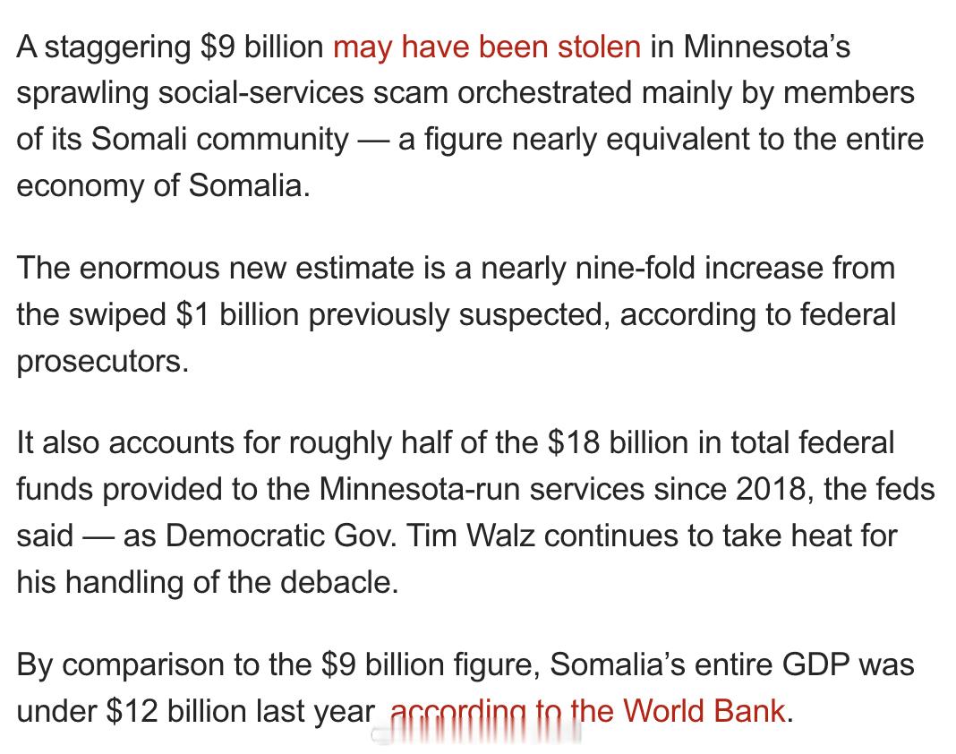 据联邦检察官称，明尼苏达州一场主要由索马里社区成员策划的庞大社会服务诈骗案中，被