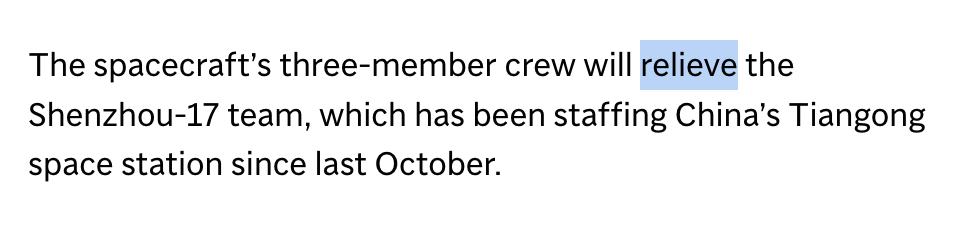 看国外报道神舟18号的新闻，注意到一个