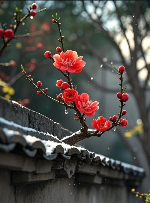 满园春色关不住，
一枝红杏出墙来。