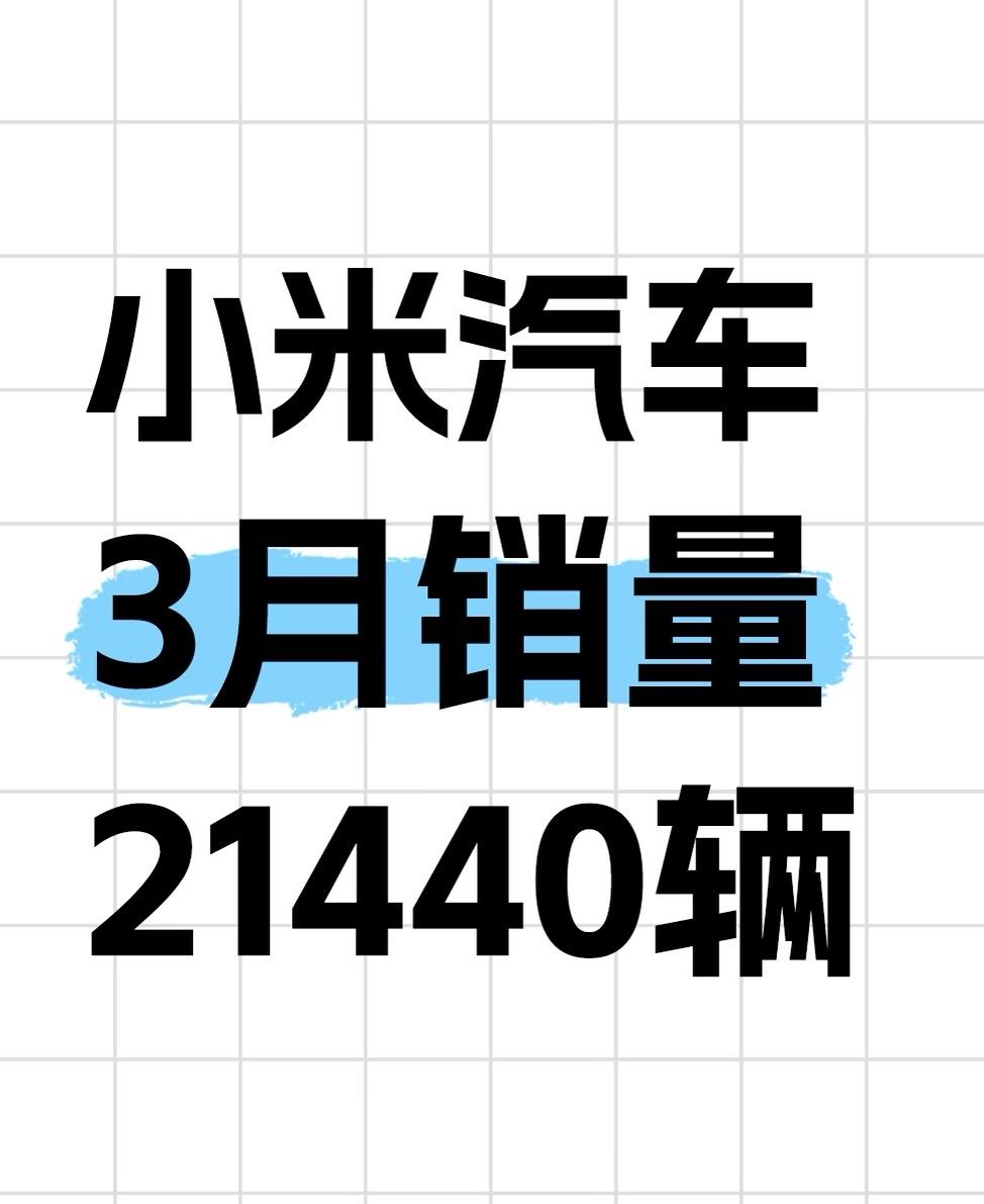 小米汽车今年销量破8万了！一季度三个月加起来80856辆，3月卖了21440辆。