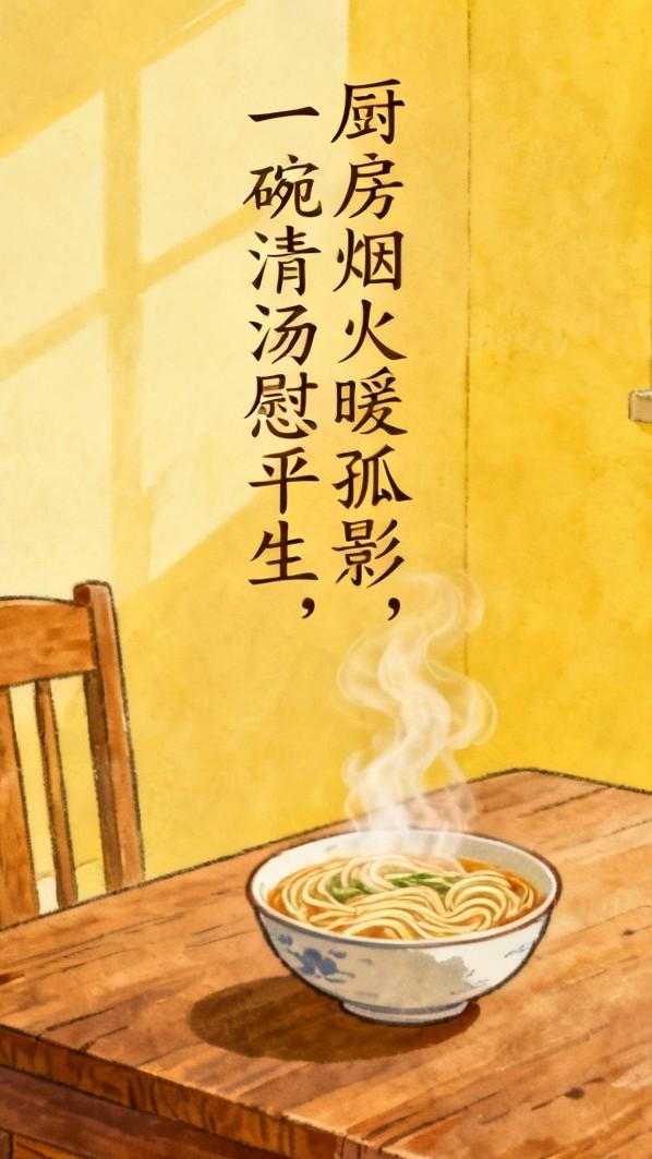 江湖怪谈•荒诞志208厨房烟火之未尝的饭
【内容】独居老人总做两碗面，一碗自己吃