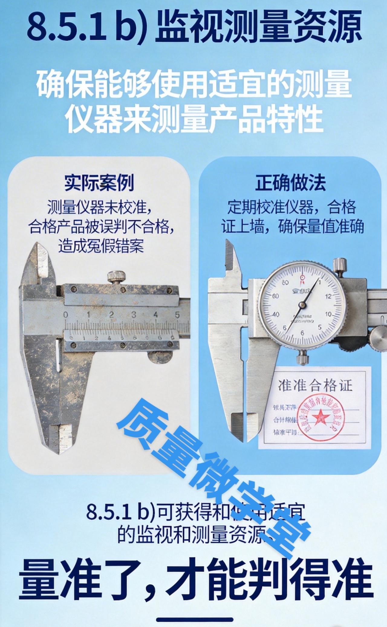 测量仪器不准，多少合格品被冤枉！ISO9001 8.5.1b)条款质量 质量管理