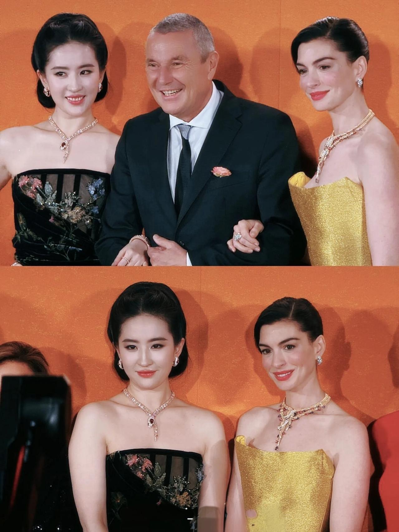 时光不饶人，刚才看到刘亦菲与海瑟薇出席宝格丽代言活动现场照片，都老得有些吓人，即