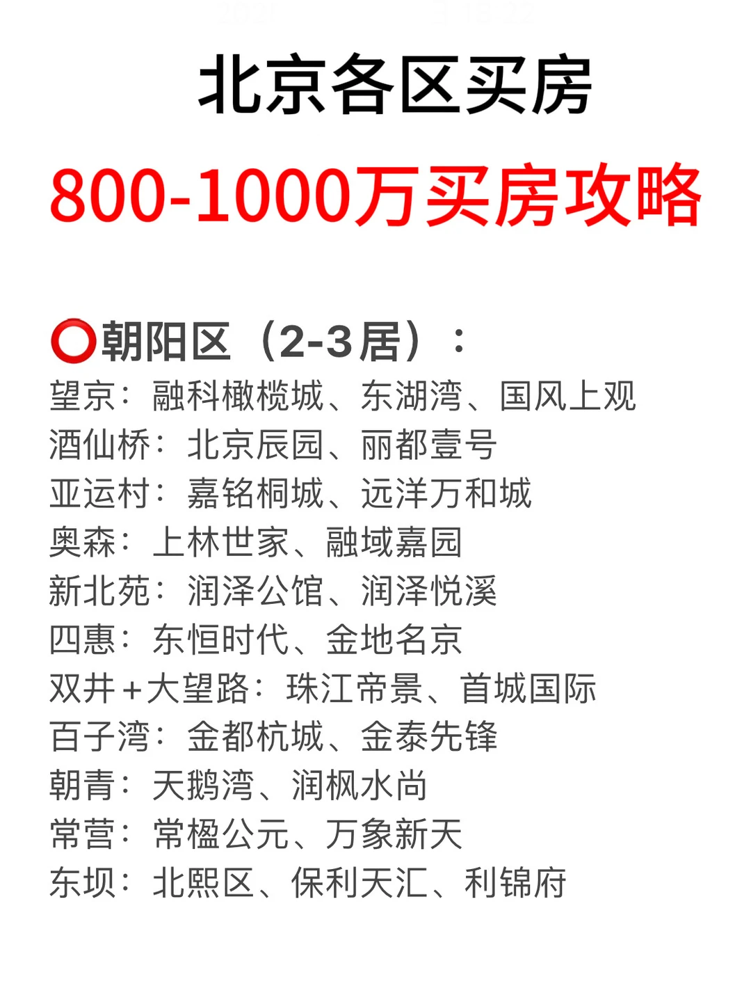 北京楼市，各区800-1000万买房的绝佳攻略！