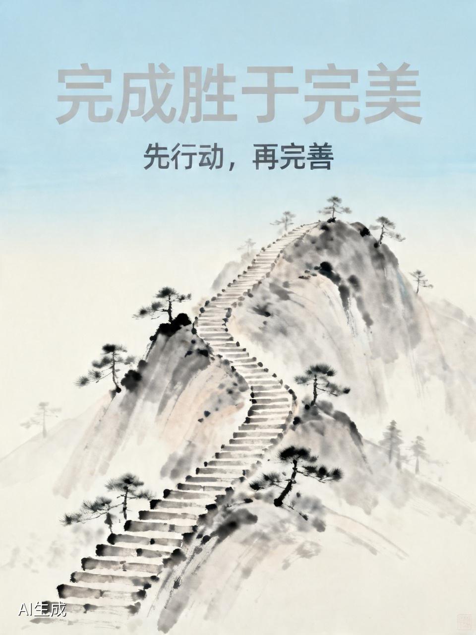 做事，完成胜于完美。很多人总想着等万事俱备，等一个完美时机再去行动，结果一直停留