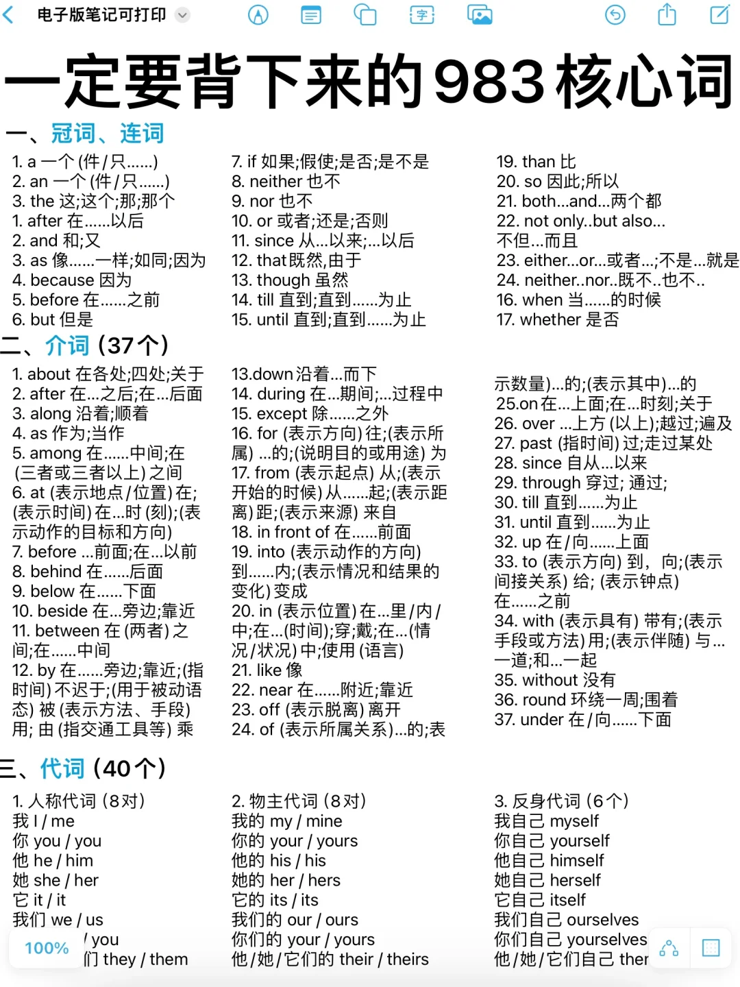 英语提分必刷！983个核心高频词！狠狠提升！