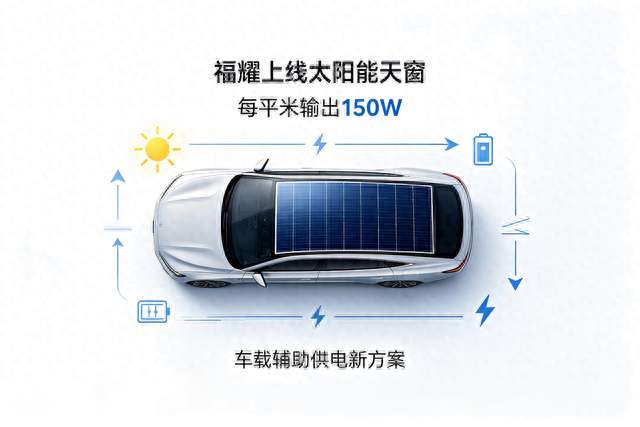 福耀集团官宣太阳能天窗，每平米输出150W
