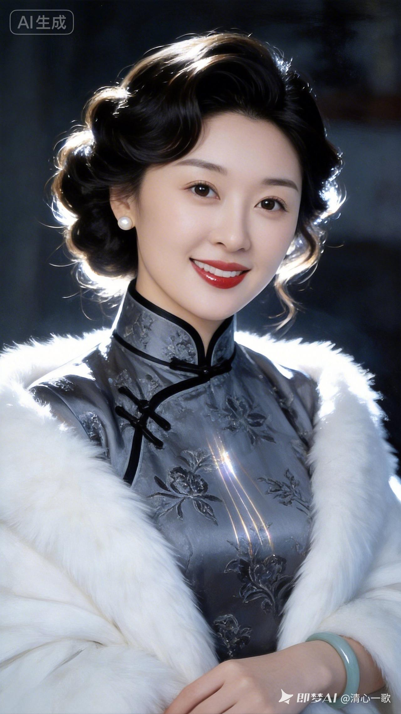 优雅复古风，旗袍与珍珠的完美结合，尽显东方韵味！