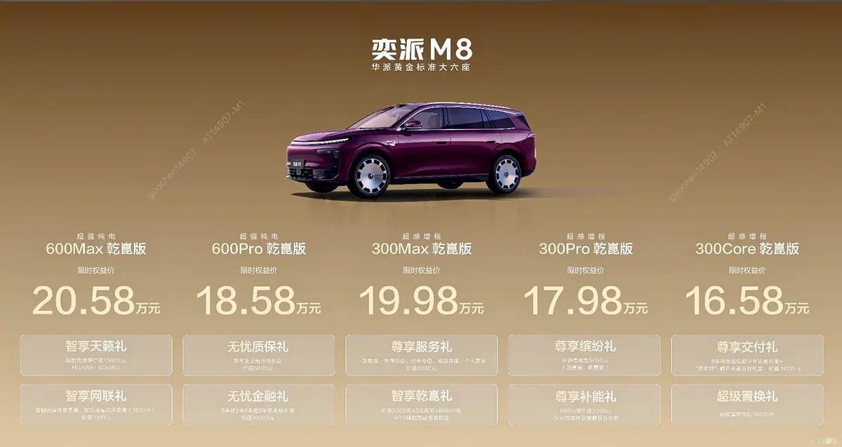 7月23日晚上，东风奕派M8正式上市，限时权益价16.58万起，一台5020mm