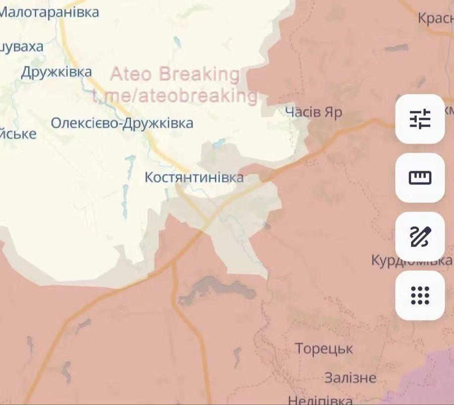 🇷🇺🔥🇺🇦
康斯坦丁诺夫卡
DeepState的实时地铁，
俄罗斯军队