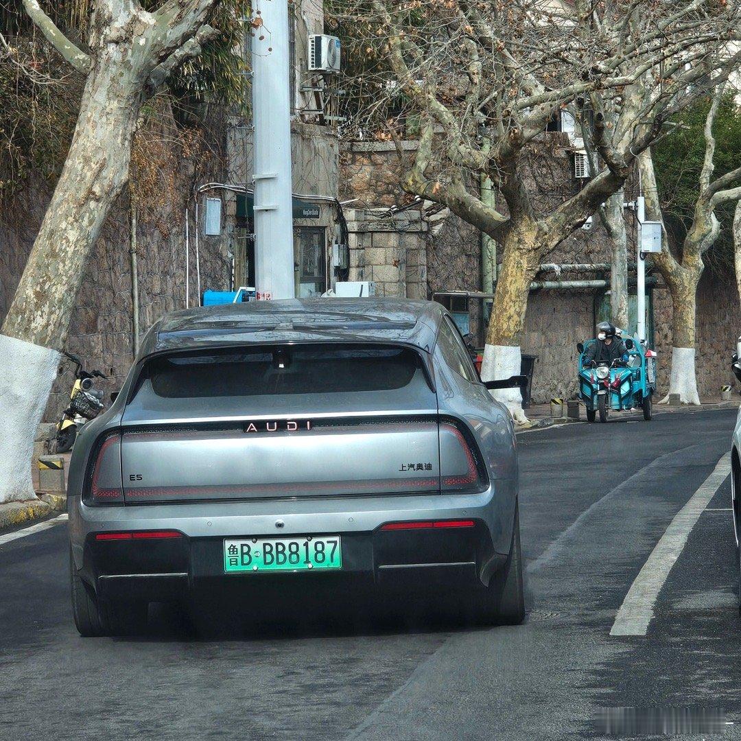 汽车  街头偶遇奥迪E5，旅行车还得看奥迪。外加宽体造型和前卫的设计，单论颜值，