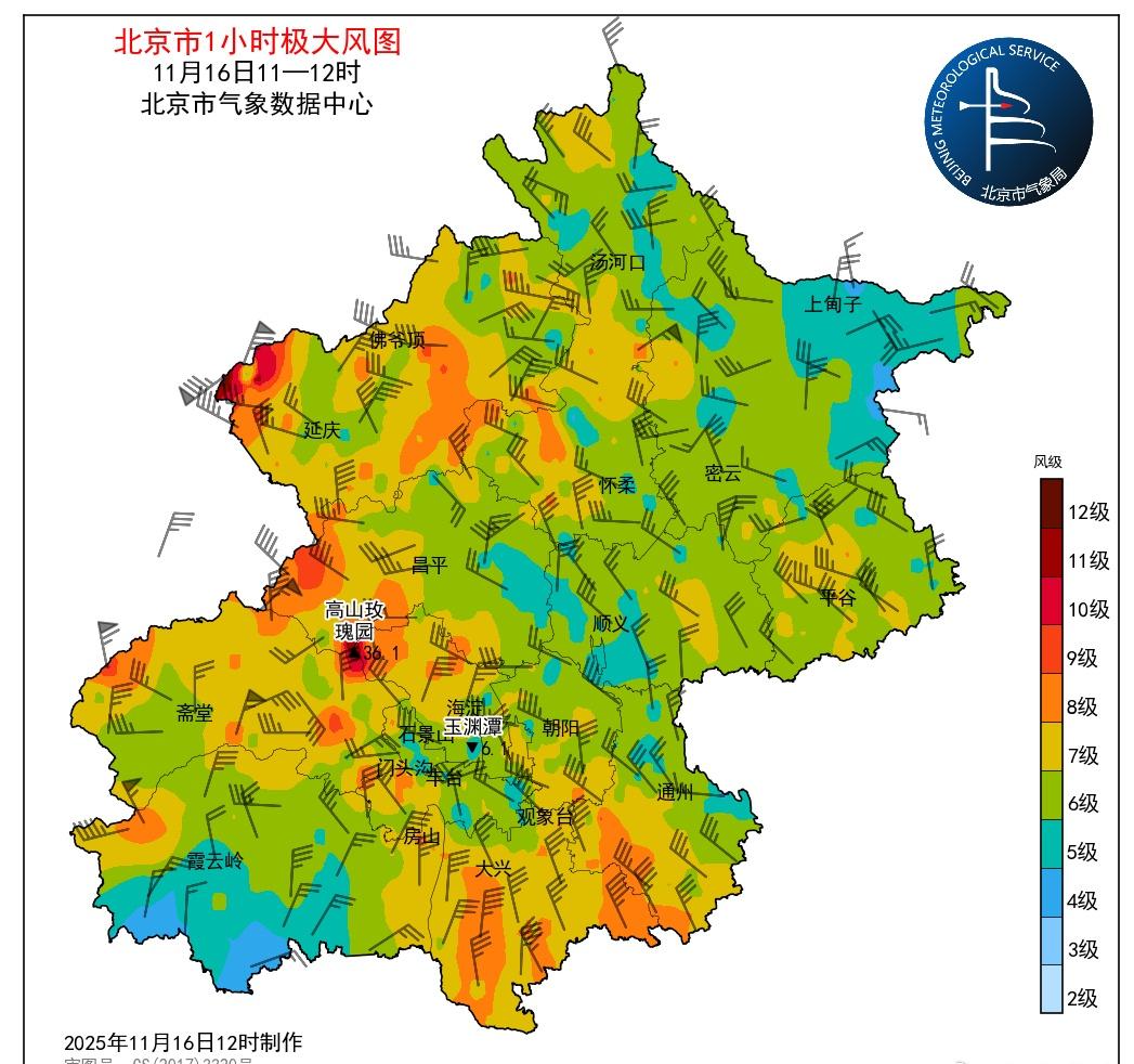 白天北风强劲，已升级发布大风黄色预警信号，请注意防风和交通安全，外出远离临时搭建
