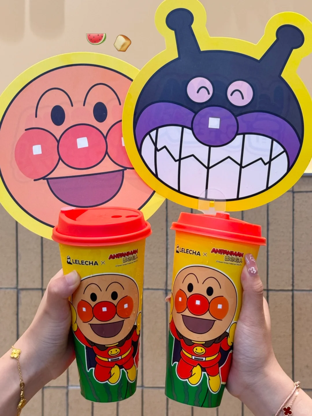 搞到手了！乐乐茶✖️面包超人全套周边！！！