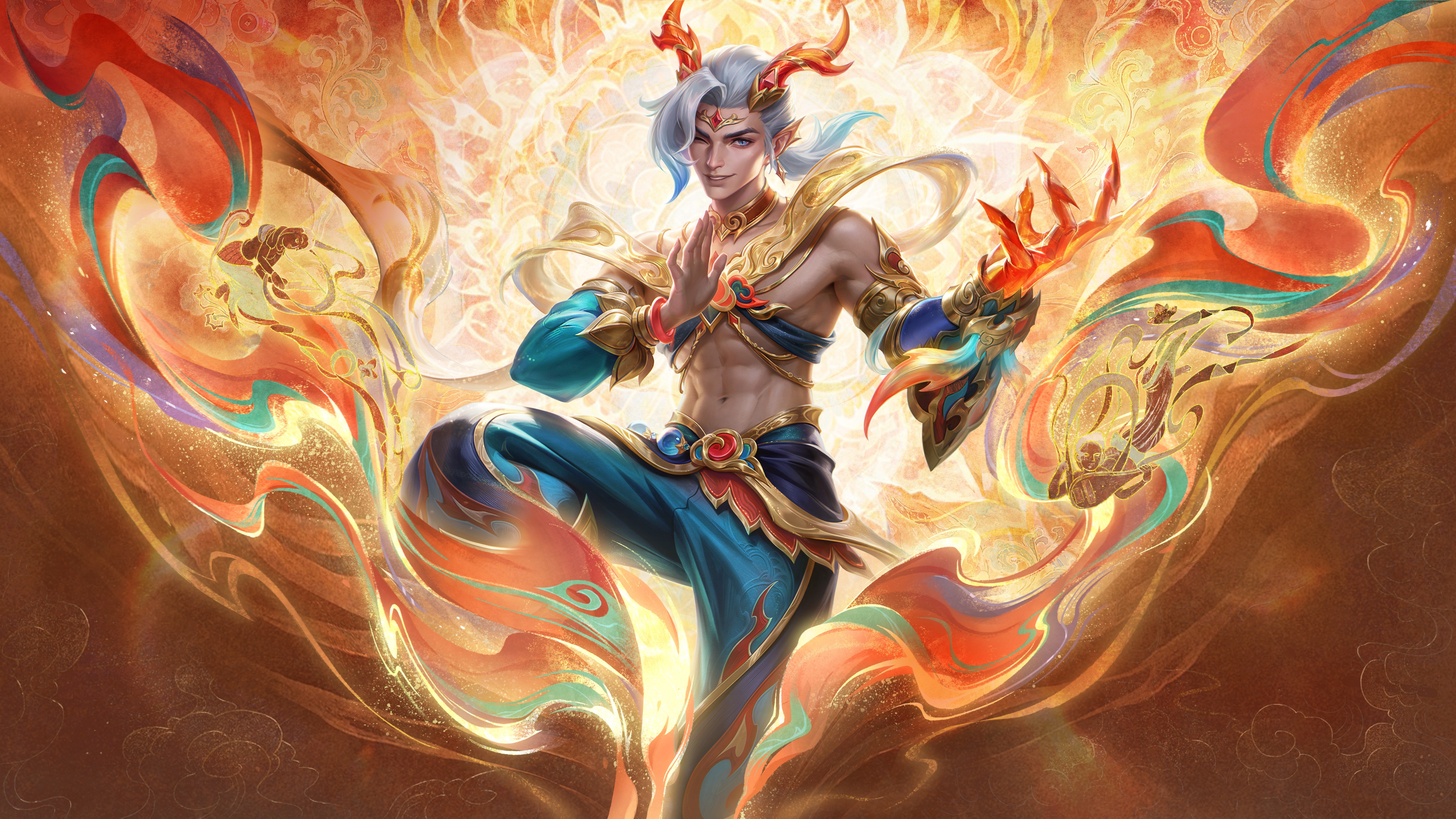 天龙之子 伊泽瑞尔 敦煌飞天 臻彩皮肤原画（无字高清版）英雄联盟