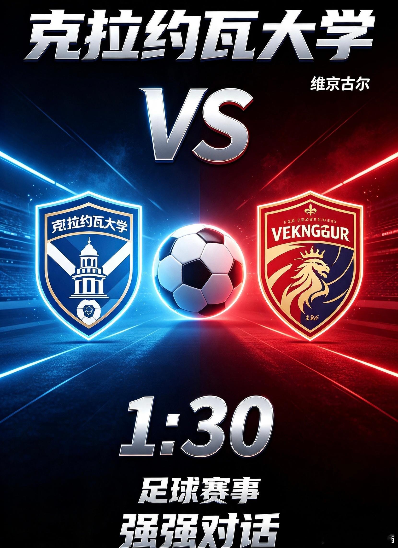 今天这场欧冠杯 克拉约瓦大学VS维京古尔 资格赛绝对是“矛与盾的极致较量”！坐镇