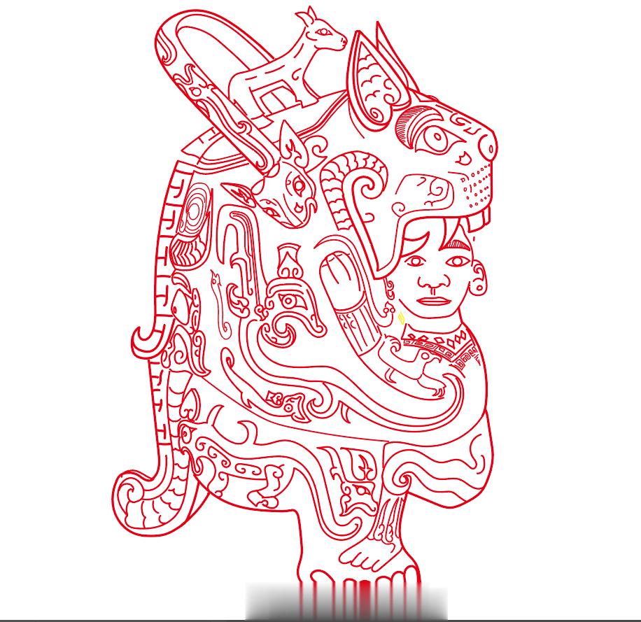 #馒头控的日常# 晨课，用线描摸一摸这些重要的器物。能增加一些直观的细节感受。 