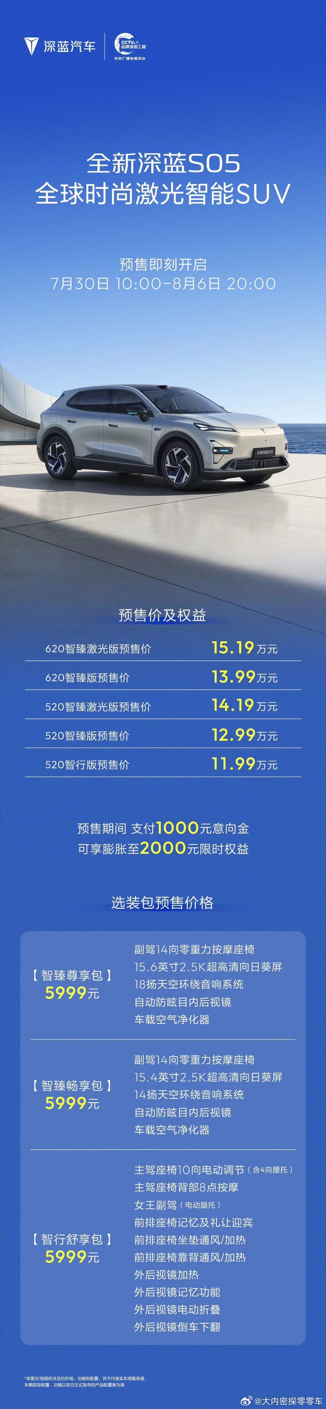 全新深蓝S05 预售正式开启下单即享千元限时膨胀金解锁四大硬核越级实力出行生活迎
