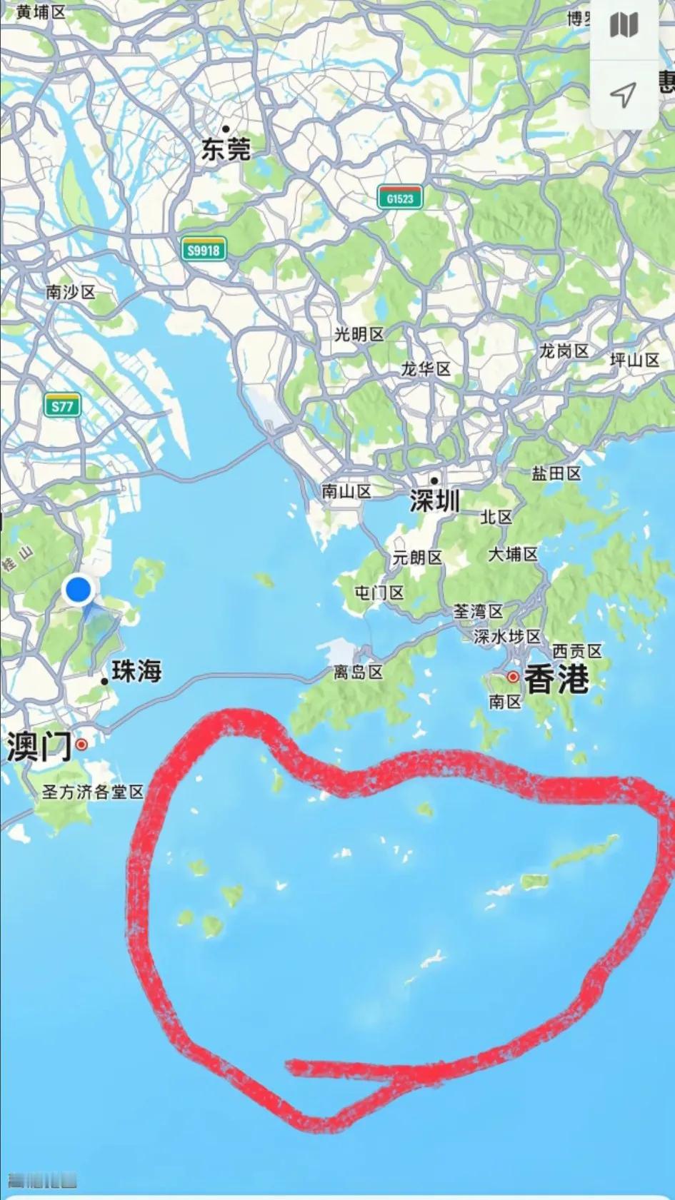 去了香港才知道这些岛屿从来就没有属于过香港，珠海太牛了！[大笑]
   这些岛屿