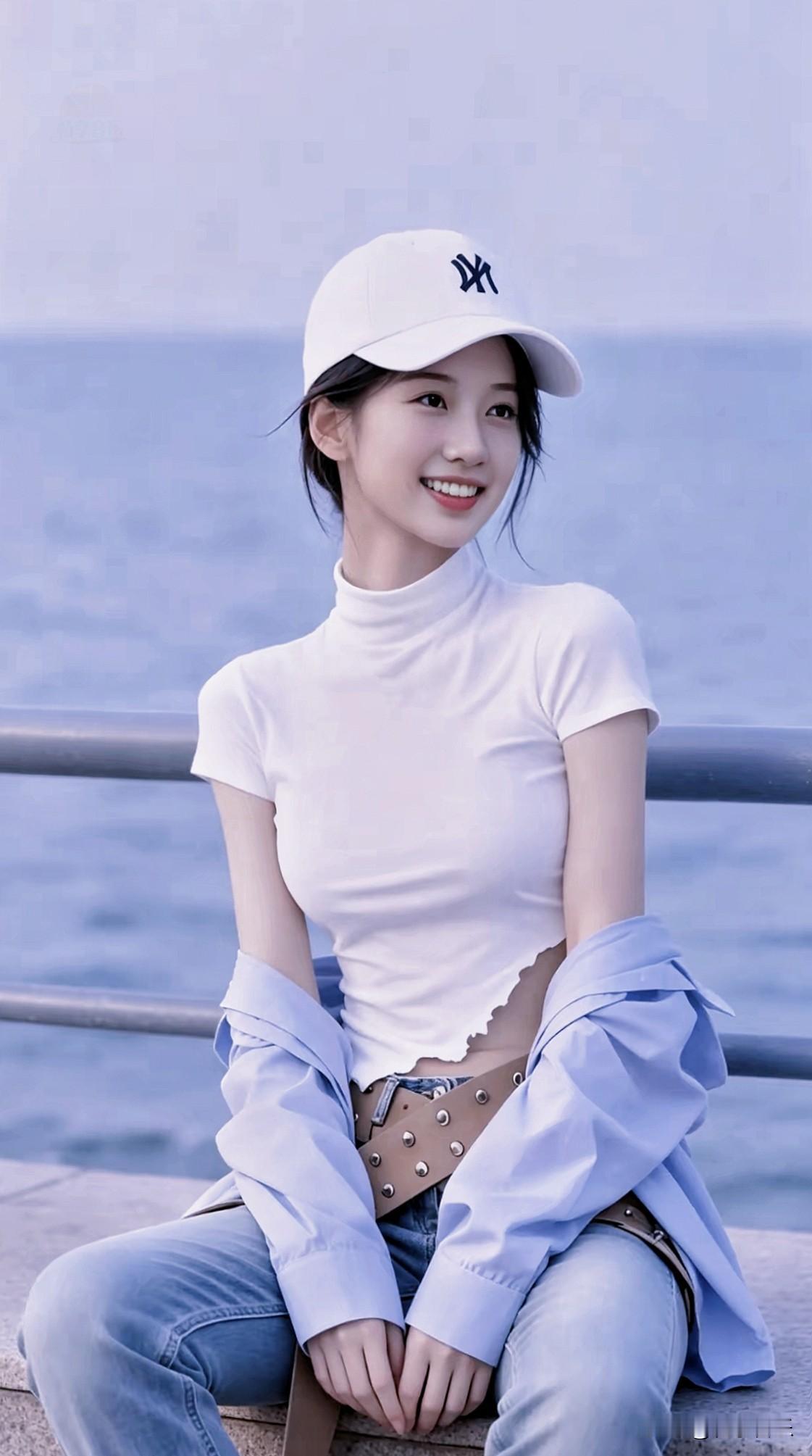 听海浪声声，揽一身温柔，日子简单又明亮。分享你的随手拍 分享绝美的美女照 少女风