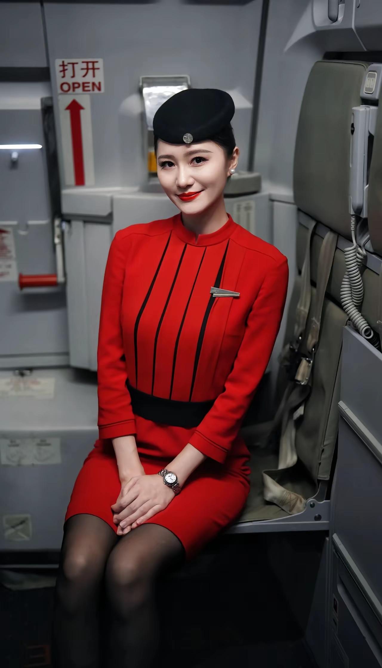 空姐的美，制服占了绝大部分比例