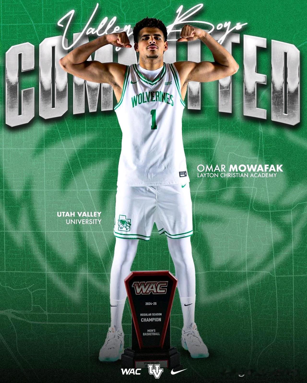 埃及前锋Omar Mowafak宣布承诺NCAA男篮 犹他谷大学Utah Val