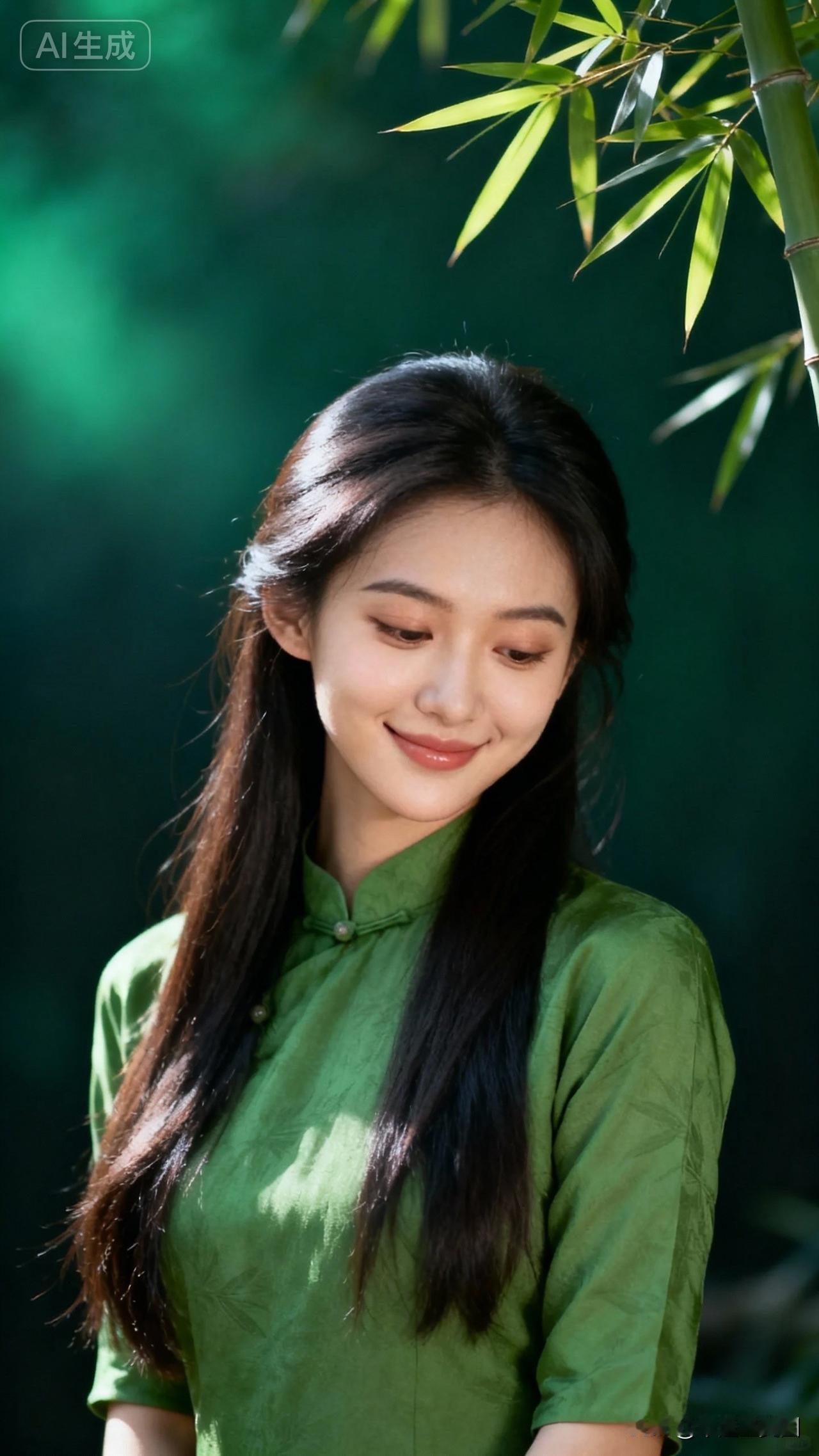 绿意盎然，清新自然，仿佛置身于竹林之中。