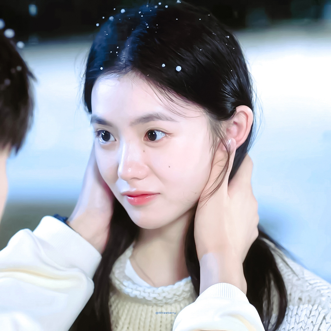 刘浩存认真堆的雪人有了灵魂那一刻 