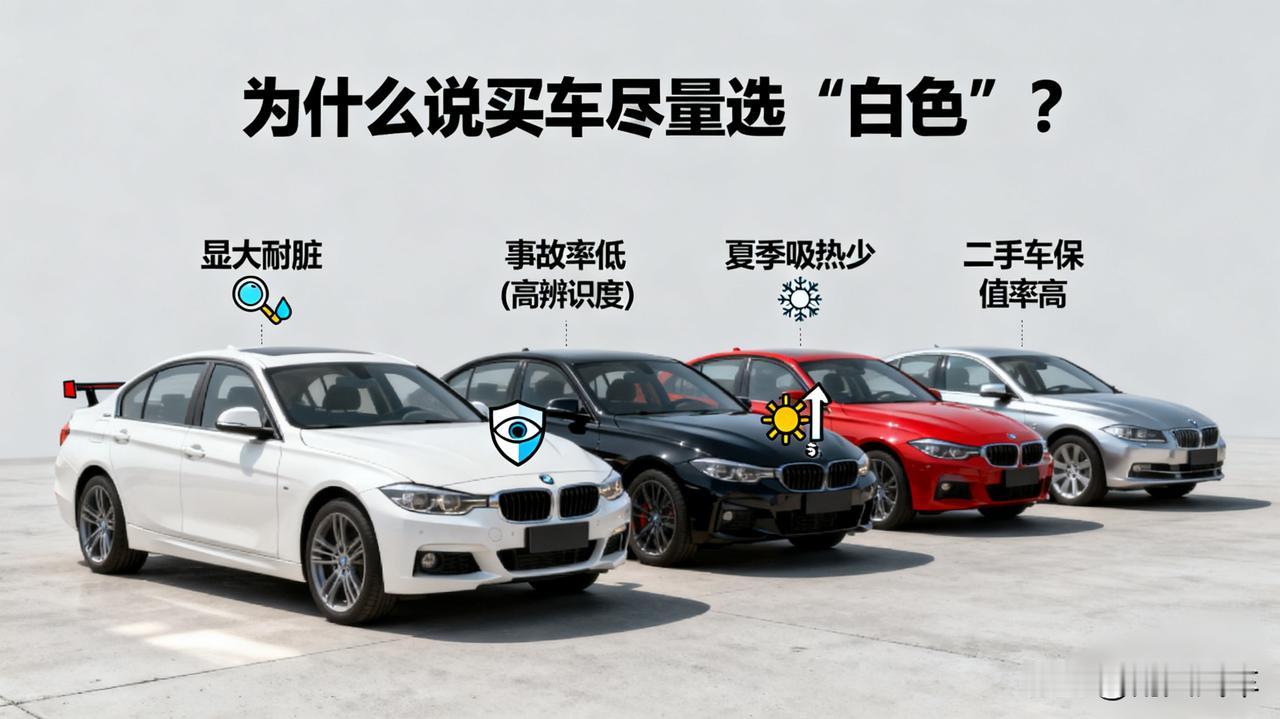 为什么说买车尽量选“白色”？

不只是显大、耐脏！白色车事故率更低，因为辨识度高