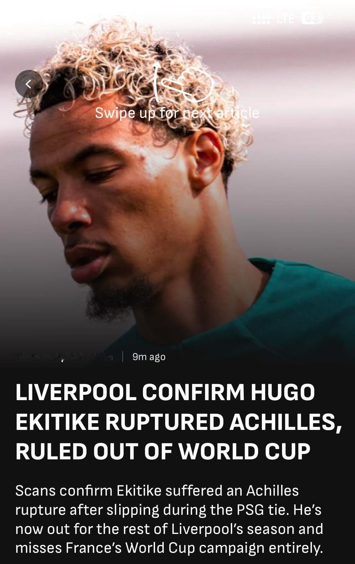 都知九成九係阿基里斯腱問題，希望伊傑迪基下季復出踢好啲啦，今季真係辛苦曬。YNW