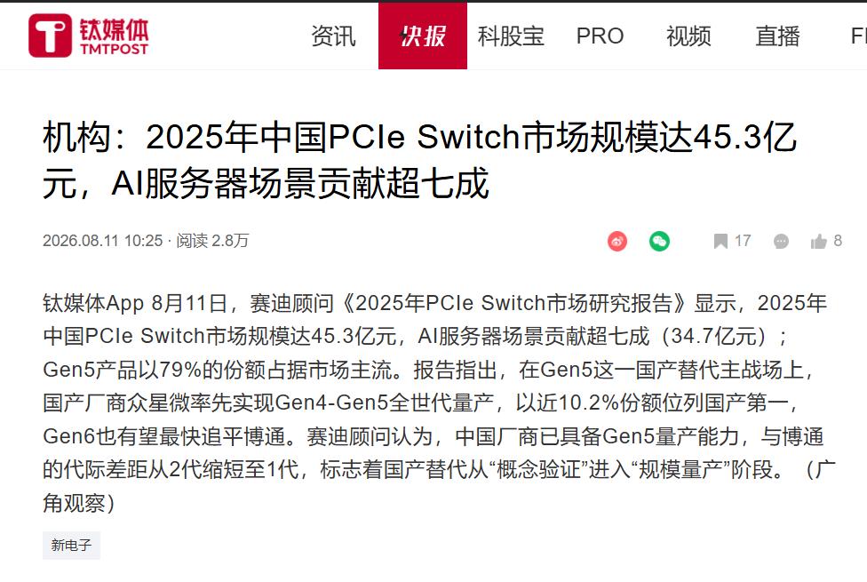 国产互连里，会不会出现“中国博通”？
我这两天看到外媒那篇关于国资委正在盘点国企