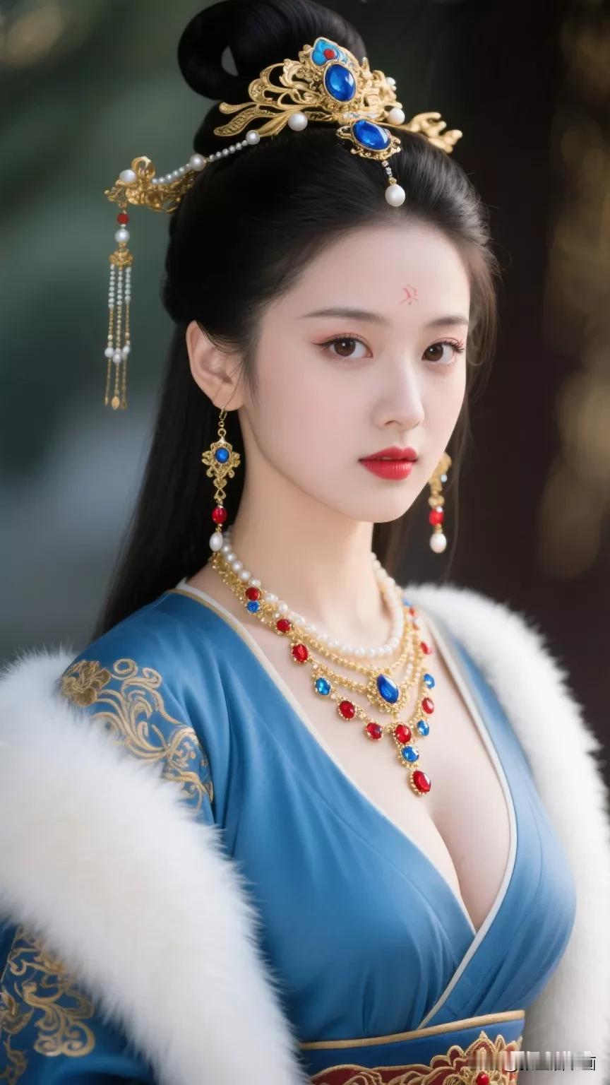 穿越时空的古典美人，惊艳了时光！张立启原创书画AI作品古仕女发髻集锦首发第554