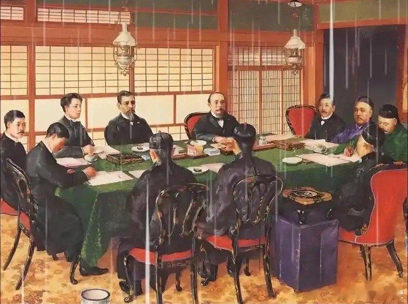 日本在马关条约签订日闯入台海《马关条约》清廷被迫将台湾岛割让给了他们，选择这个日