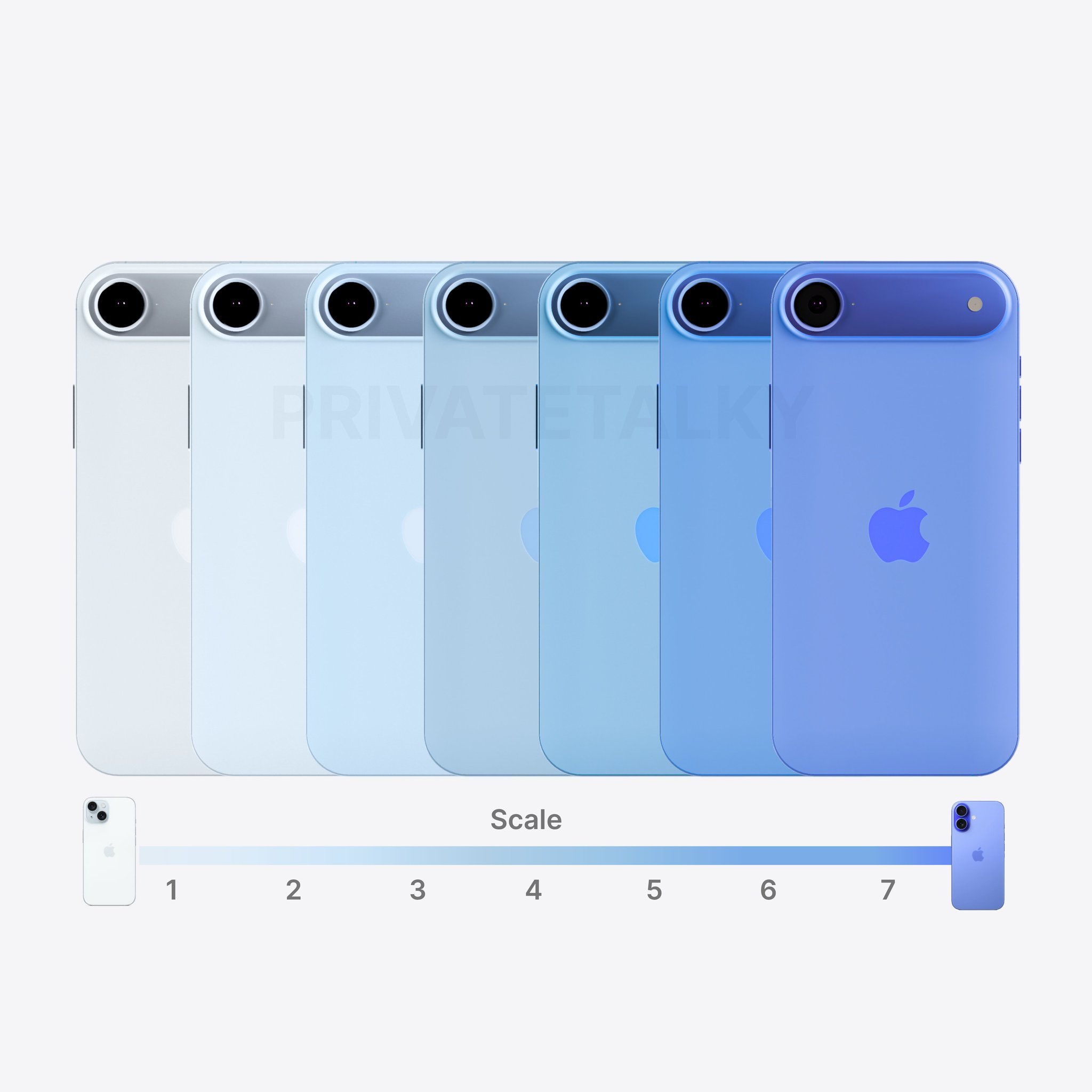 iPhone 15到iPhone 16的蓝色越来越深，猜测iPhone 17 A