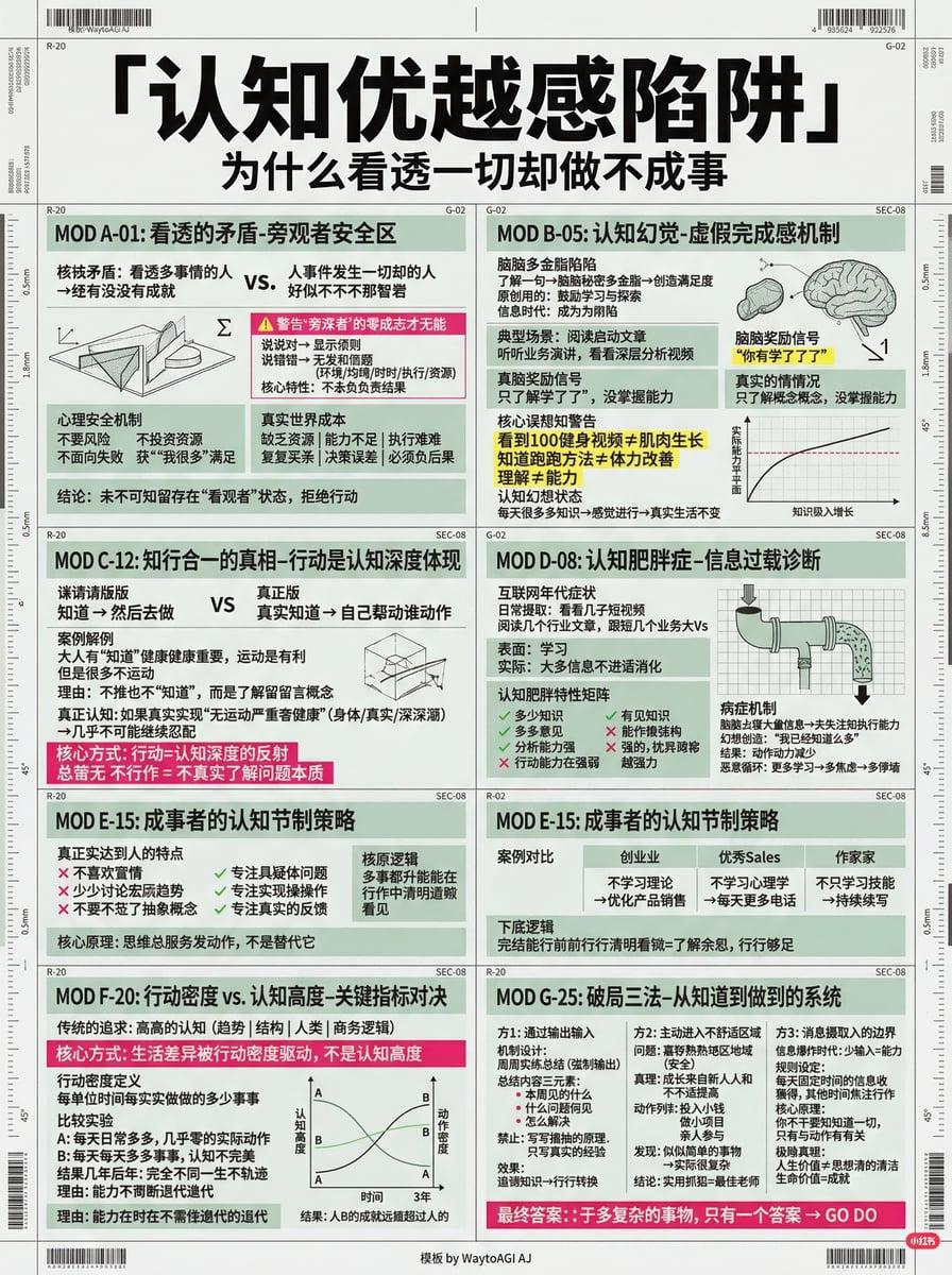 打破高认知穷人的陷阱。
这张图揭示了一个残酷但真实的逻辑:真正改变人生的从来不是