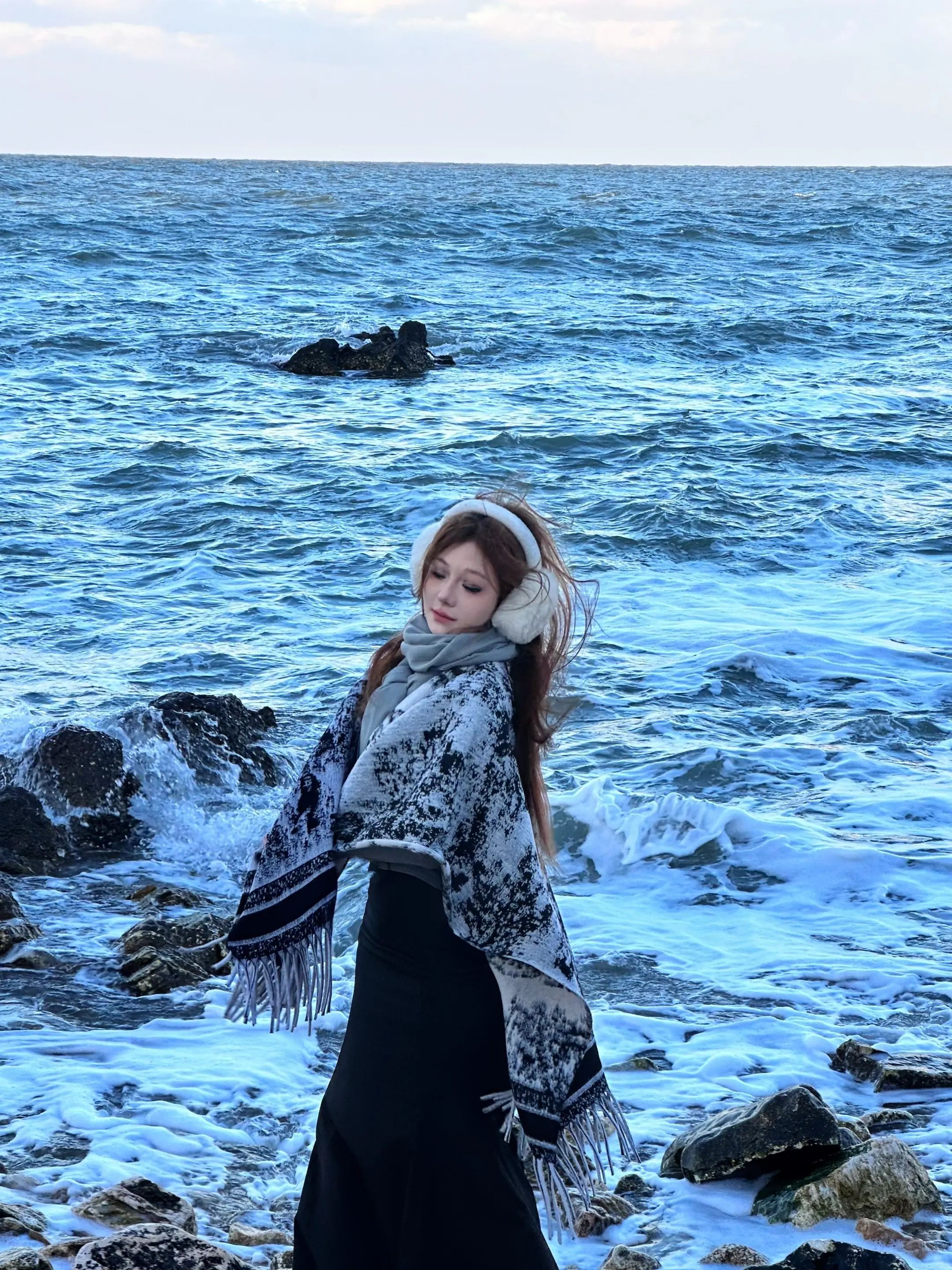 冬天的海看了 美丽冻人