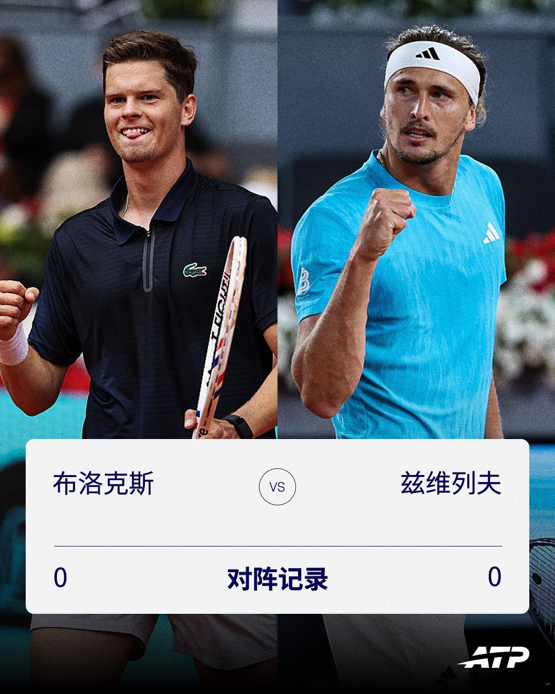 ATP1000 马德里大师赛第二场半决赛开始，布洛克斯、兹维列夫，谁能拿到决赛席