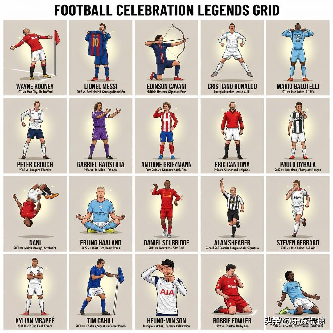 全看过的都是老球迷！足坛40大经典庆祝，哪个是你的青春DNA？
一个庆祝动作，就