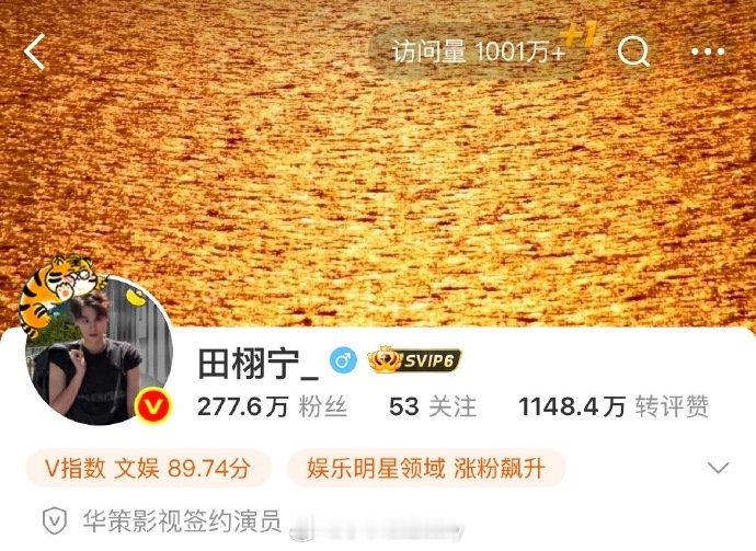 我趣，田栩宁主页访问量1000万➕ ​​​