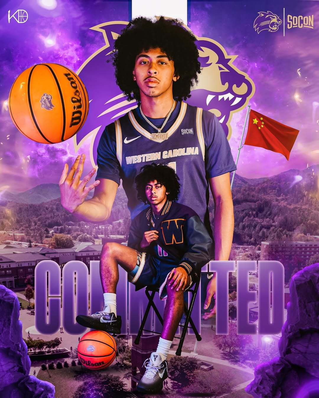 朱正官宣加盟ncaa 西卡罗莱纳大学。 