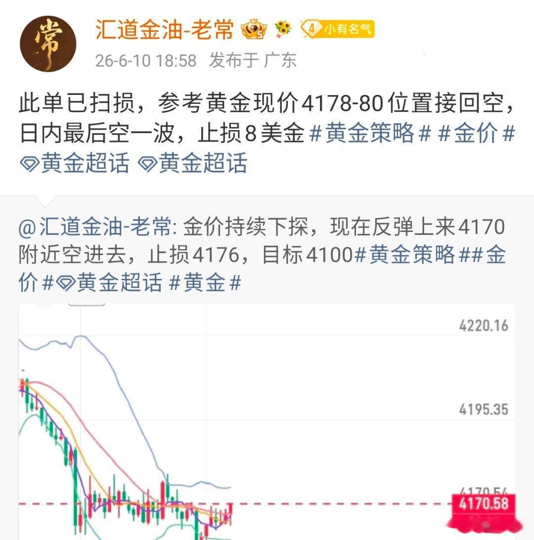 今天行情真是一波三折，不断洗，好在老常果断通知4178附近继续接回空单，不然今天