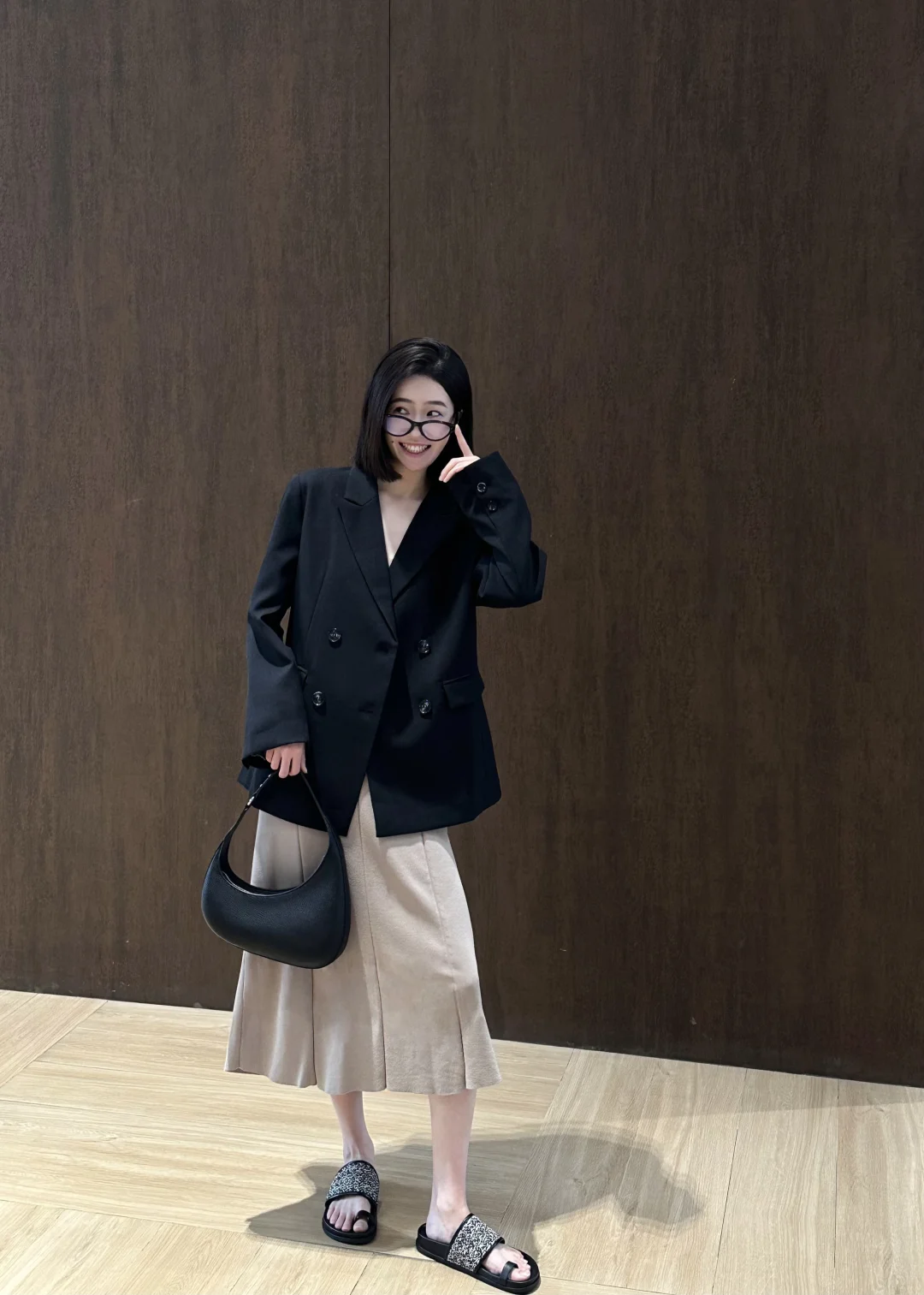 OOTD 今天穿的西装长裙