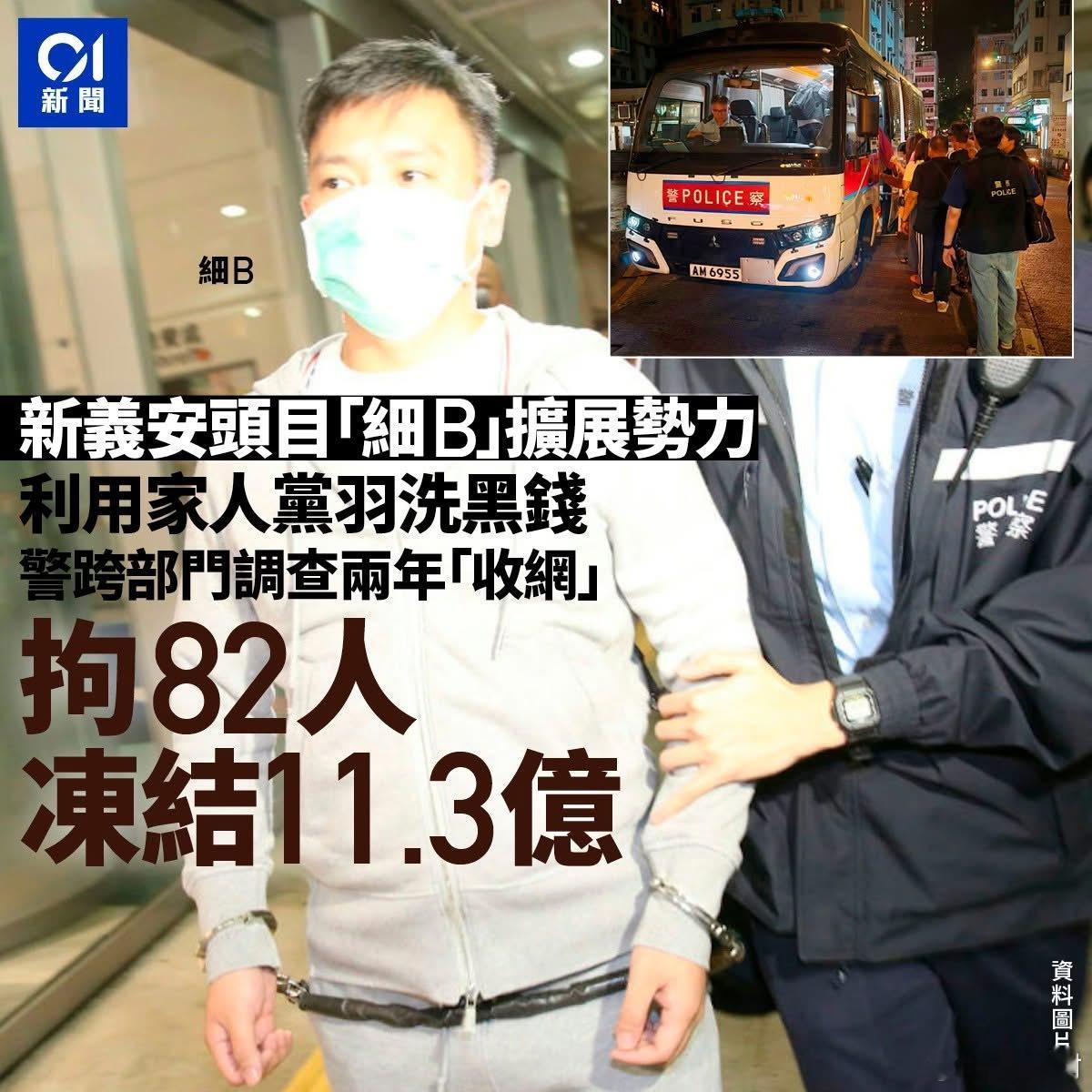 「伏箭」行动｜香港警方反三合会行动拘82人　包括洗黑钱集团首脑机动部队[超话]香