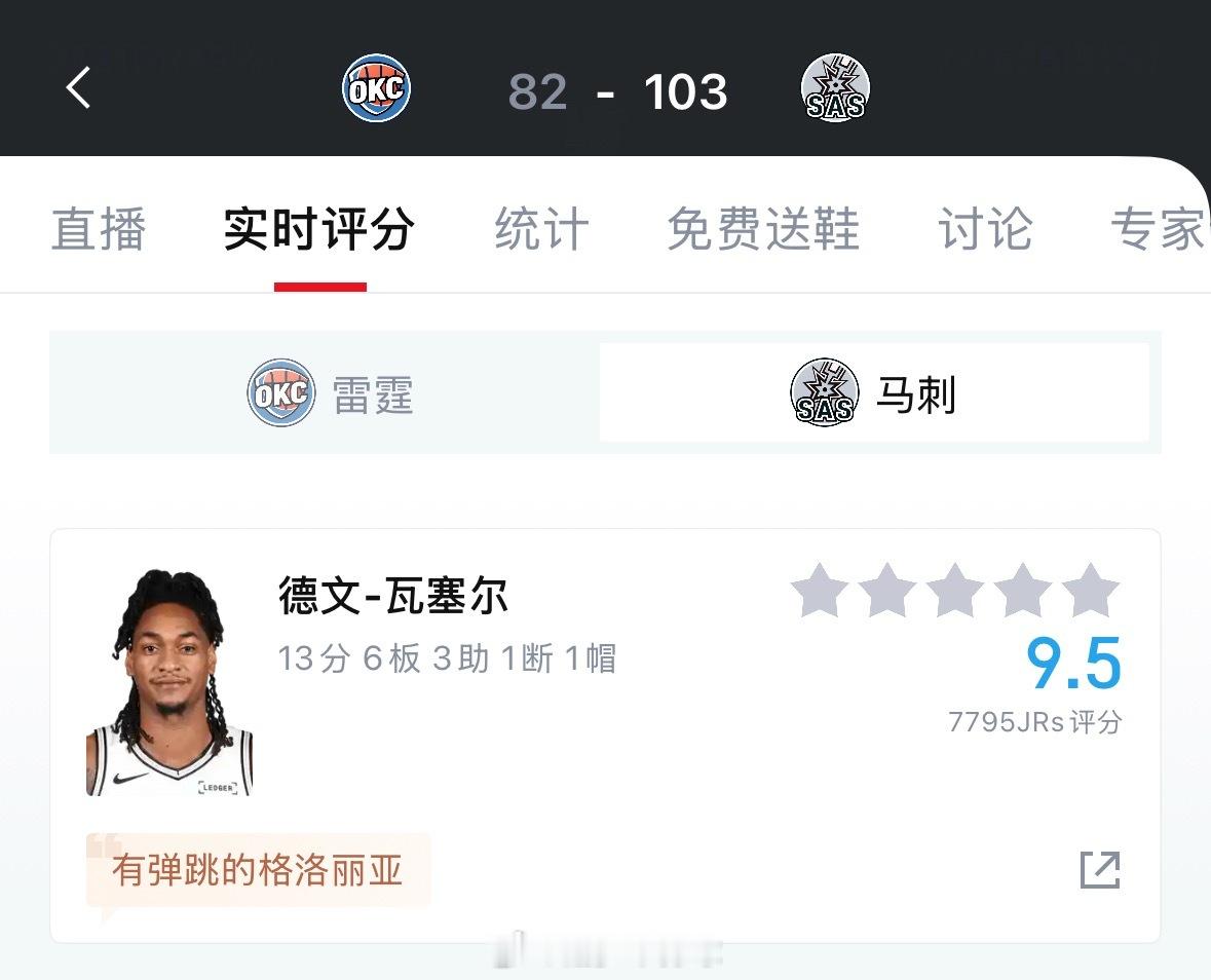 实在是绷不住了。马刺2比2雷霆
