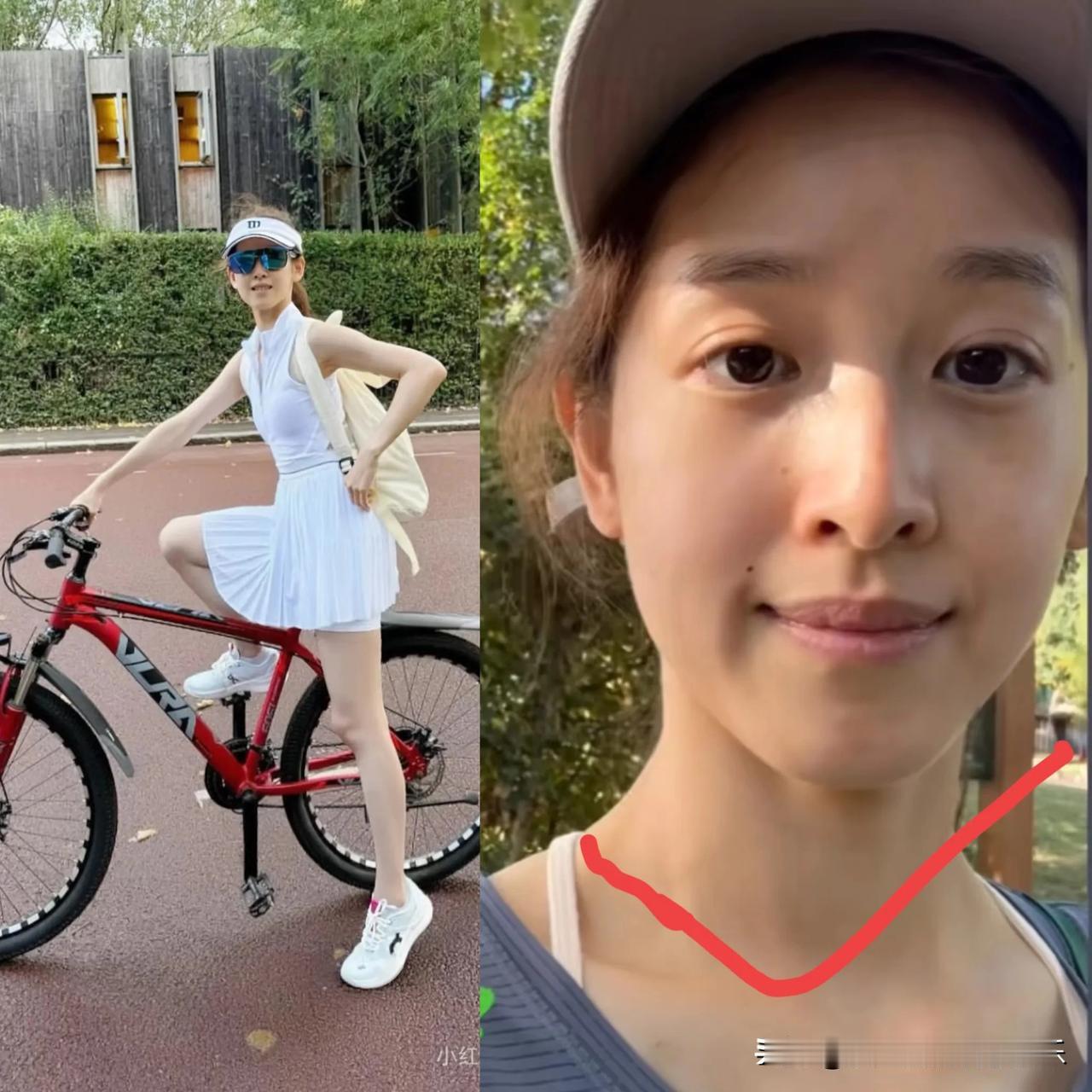 章泽天的素颜看着有点不对劲，

很简单的原因，

不是因为她沧桑了，也不是因为她